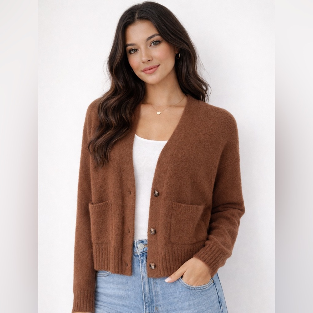 OAK + FORT Brown Women's Cardigan